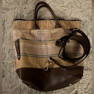 R. Riveter Leather and Canvas Purse